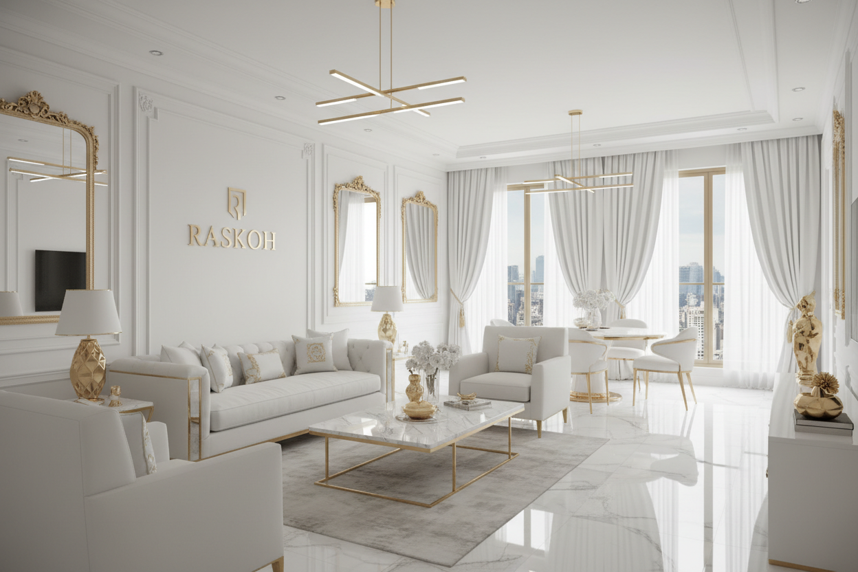 WHITE AND GOLDD RASKOH APPARTMENT